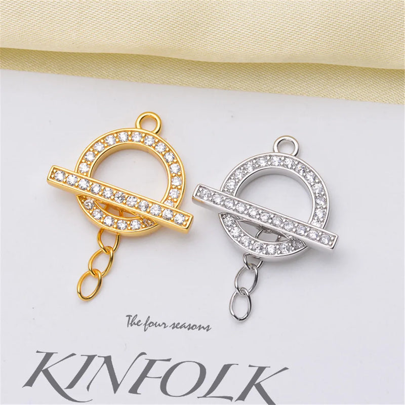 S925 Silver Fan OT Buckle End DIY Chain Accessory