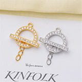 S925 Silver Fan OT Buckle End DIY Chain Accessory