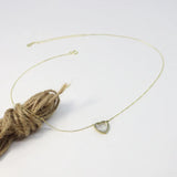 Heart Shaped Mother-of-Pearl Necklace, 925 Sterling Silver