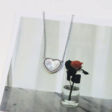 Heart Shaped Mother-of-Pearl Necklace, 925 Sterling Silver