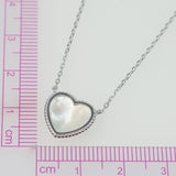 Heart Shaped Mother-of-Pearl Necklace, 925 Sterling Silver