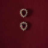 S925 Silver Plated 18K Earrings Inlaid Ruby Earrings