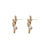 S925 Tremella Nail Pearl Twig Shape Earrings Accessories