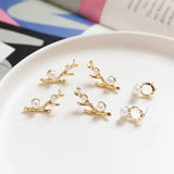 S925 Tremella Nail Pearl Twig Shape Earrings Accessories