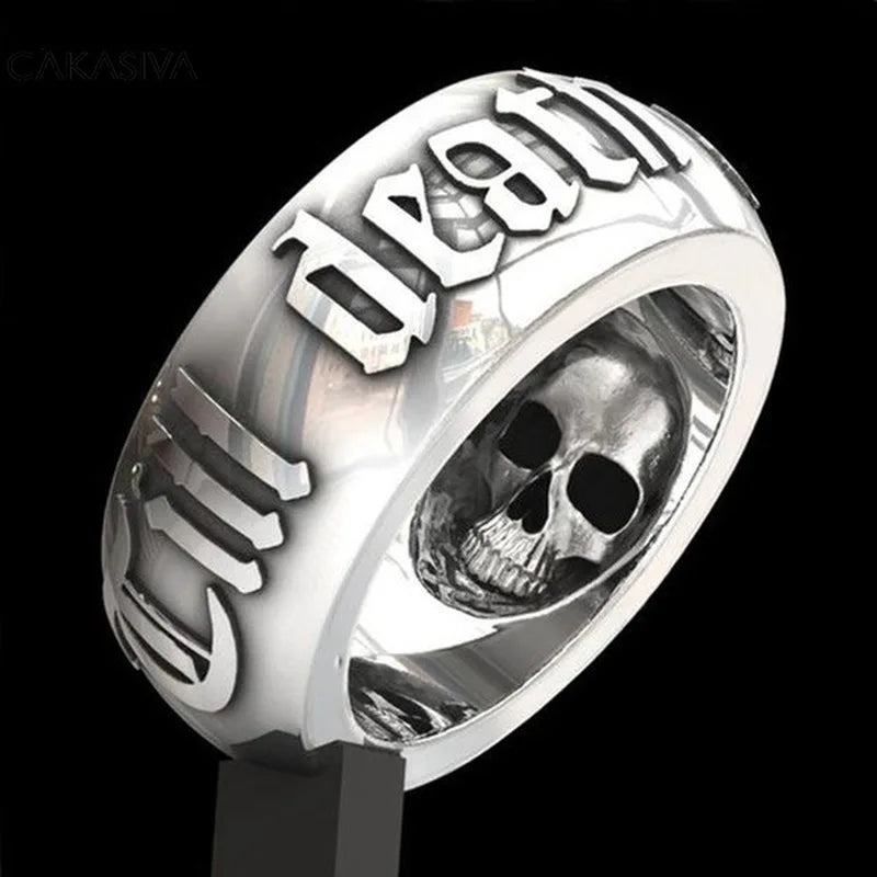 S925 Vintage Thai Silver Skull Ring Men Women Party Gift