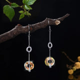 S925 Sterling Silver Crystal Drop Earrings for Evening Party