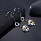 S925 Sterling Silver Crystal Drop Earrings for Evening Party