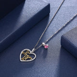 S925 Crystal Heart Forever 18 Pendant 925 Silver Necklace Lady Party Wear