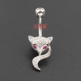 S925 Animal Head Belly Button Ring 925 Sterling Silver Navel Ring