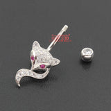S925 Animal Head Belly Button Ring 925 Sterling Silver Navel Ring