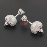 925 Silver Bird Head Belly Button Ring with Zircon Stones