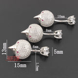 925 Silver Bird Head Belly Button Ring with Zircon Stones