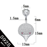 925 Silver Bird Head Belly Button Ring with Zircon Stones