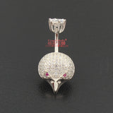 925 Silver Bird Head Belly Button Ring with Zircon Stones