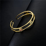 S925 Zircon Palm Bracelet - 18 Drops - Female