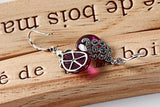 S925 Intime Silver Ruby Red Corundum Earrings Anti Allergy