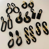 S925 Needle Resin Golden Plating Drop Earrings