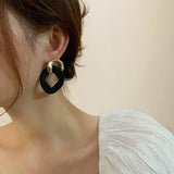 S925 Needle Resin Golden Plating Drop Earrings