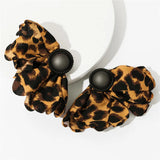 Resin Lace Leopard Flowers Earrings - Sexy Rhinestone Drop Earrings
