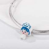 S925 Cartoon Cat Hat Female Beading Bracelet DIY Jewelry Birthday for Sisters