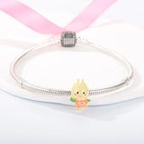 S925 Yellow Duck Beads for Bracelets and DIY Jewelry