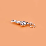 S925 Thai Silver Bear Pendant Jewelry DIY Material Bag
