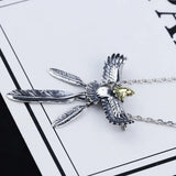 S925 Silver Eagle Locket Pendant Mini Men Women Takahashi Feathers