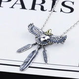 S925 Silver Eagle Locket Pendant Mini Men Women Takahashi Feathers