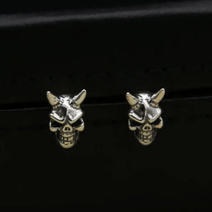 S925 Silver Skulls Punk Earrings