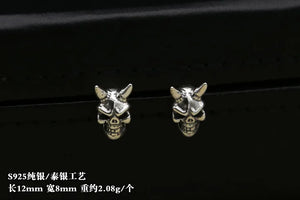 S925 Silver Skulls Punk Earrings