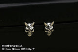 S925 Silver Skulls Punk Earrings