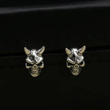S925 Silver Skulls Punk Earrings