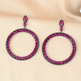 S925 Pure Silver Lady Earrings Sweet Style Ring Earrings