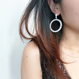 S925 Pure Silver Lady Earrings Sweet Style Ring Earrings