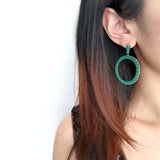 S925 Pure Silver Lady Earrings Sweet Style Ring Earrings