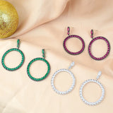S925 Pure Silver Lady Earrings Sweet Style Ring Earrings