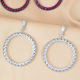 S925 Pure Silver Lady Earrings Sweet Style Ring Earrings
