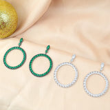 S925 Pure Silver Lady Earrings Sweet Style Ring Earrings