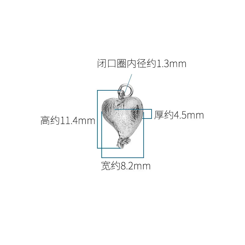 S925 Silver Heart Star Buckle Bracelet Necklace DIY Jewelry Accessories