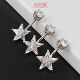 S925 Star Zircon Belly Button Ring 6 8 10mm