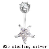 S925 Star Zircon Belly Button Ring 6 8 10mm