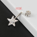 S925 Star Zircon Belly Button Ring 6 8 10mm