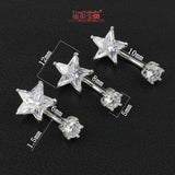 S925 Star Zircon Belly Button Ring 6 8 10mm