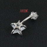 S925 Star Zircon Belly Button Ring 6 8 10mm