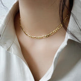 S925 Silver Link Chain Choker Necklace For Women