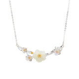 S925 Silver Hotan Jade Plum Blossom Jewelry Sets for Women