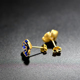 S925 Silver Orchid Ear Studs