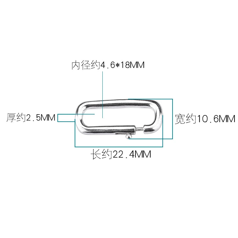 S925 Silver Square Button DIY Bracelet Accessories