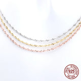 S925 Silver Chain Necklace for Women with Pendant, Charm Jewelry 40-45mm
