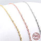 S925 Silver Chain Necklace for Women with Pendant, Charm Jewelry 40-45mm